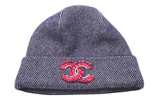 Load image into Gallery viewer, CHANEL シャネル Cashmere Embroidery Coco Mark Beanie カシミヤ 刺繍 ココマークビーニー ネイビー 美品 中古 4c074477