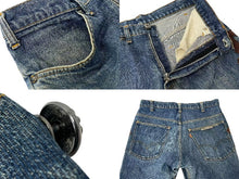 画像をギャラリービューアに読み込む, CHROME HEARTS クロムハーツ リーバイス デニムパンツ クロスパッチ クロスボール ダガー シルバー925 ブルー ブラウン 美品 中古 4c074484