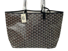 画像をギャラリービューアに読み込む, 新品未使用 GOYARD ゴヤール サンルイPM バッグ トートバッグ STLOUIPMLTY09CL09P PVC レザー ヘリンボーン ブラック 中古 4c074499