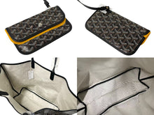 画像をギャラリービューアに読み込む, 新品未使用 GOYARD ゴヤール サンルイPM バッグ トートバッグ STLOUIPMLTY09CL09P PVC レザー ヘリンボーン ブラック 中古 4c074499