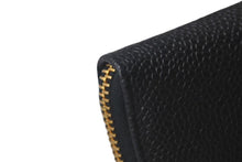 Load image into Gallery viewer, CHANEL シャネル 長財布 ラウンドジップ キャビアスキン ココマーク 4番台 ブラック レディース 美品 中古 4c074505