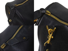 画像をギャラリービューアに読み込む, CHANEL シャネル ココマーク ボストンバッグ キャビアスキン 5番台 レザー ブラック 美品 中古 4c074515