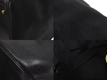 画像をギャラリービューアに読み込む, CHANEL シャネル ココマーク ボストンバッグ キャビアスキン 5番台 レザー ブラック 美品 中古 4c074515