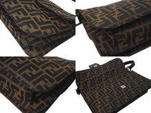 画像をギャラリービューアに読み込む, FENDI フェンディ Zucca Pattern Mamma Bucket ズッカ マンマバケット ショルダーバッグ キャンバス ブラウン 良品 中古 4c074519