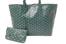 画像をギャラリービューアに読み込む, 新品未使用 GOYARD ゴヤール サンルイPM バッグ トートバッグ STLOUIPMLTY09CL09P PVC レザー ヘリンボーン グリーン 中古 4c074521