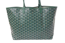 画像をギャラリービューアに読み込む, 新品未使用 GOYARD ゴヤール サンルイPM バッグ トートバッグ STLOUIPMLTY09CL09P PVC レザー ヘリンボーン グリーン 中古 4c074521
