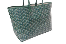 画像をギャラリービューアに読み込む, 新品未使用 GOYARD ゴヤール サンルイPM バッグ トートバッグ STLOUIPMLTY09CL09P PVC レザー ヘリンボーン グリーン 中古 4c074521