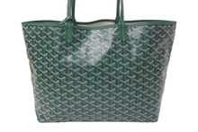 画像をギャラリービューアに読み込む, 新品未使用 GOYARD ゴヤール サンルイPM バッグ トートバッグ STLOUIPMLTY09CL09P PVC レザー ヘリンボーン グリーン 中古 4c074521