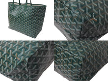 画像をギャラリービューアに読み込む, 新品未使用 GOYARD ゴヤール サンルイPM バッグ トートバッグ STLOUIPMLTY09CL09P PVC レザー ヘリンボーン グリーン 中古 4c074521