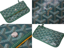 画像をギャラリービューアに読み込む, 新品未使用 GOYARD ゴヤール サンルイPM バッグ トートバッグ STLOUIPMLTY09CL09P PVC レザー ヘリンボーン グリーン 中古 4c074521
