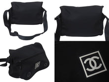 Load image into Gallery viewer, CHANEL シャネル スポーツライン ナイロン ショルダーバッグ ブラック 9番台 ココマーク ロゴ 美品 中古 4c074529