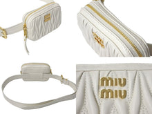 画像をギャラリービューアに読み込む, 極美品 MIUMIU ミュウミュウ マテラッセ ショルダーバッグ ハンドバッグ 5CC568 ホワイト ゴールド金具 中古 4c074533