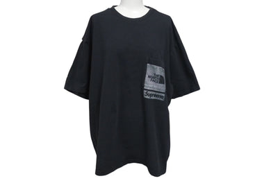 Supreme x THE NORTH FACE シュプリーム x ノースフェイス 半袖 ポケットＴシャツ ブラック コットン L 美品 中古 4c074552