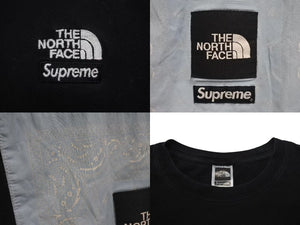 SUPREME シュプリーム THE NORTH FACE ザノースフェイス 22SS 半袖Tシャツ バンダナ コットン ブラック サイズL 美品 中古 4c074555