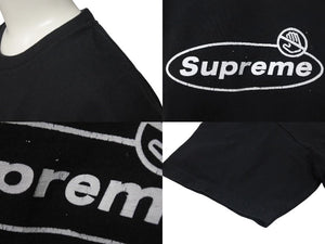 Supreme シュプリーム 半袖Ｔシャツ WARNING LOGO PRINT TEE 22FW ブラック コットン サイズ L 美品 中古 4c074557