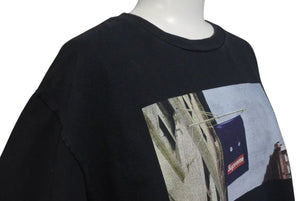 Supreme シュプリーム BANNER PRINT TEE バナープリント Tシャツ 19AW ブラック コットン 美品 中古 4c074565