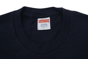 Supreme シュプリーム 24SS RECORDS TEE レコード プリント Tシャツ ネイビー コットン サイズ L 美品 中古 4c074569