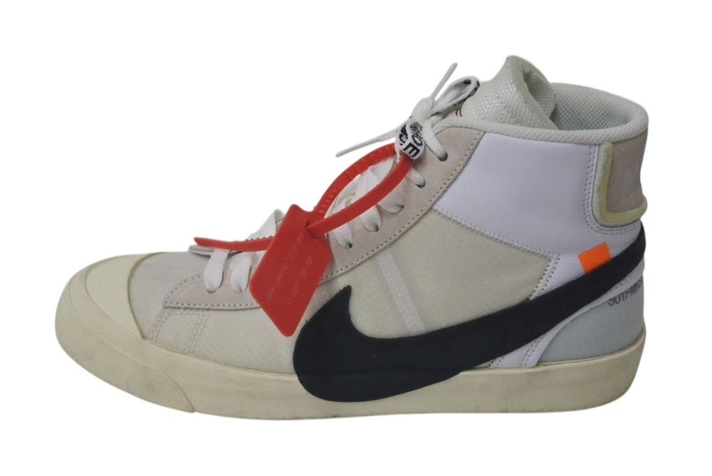NIKE OFF-WHITE ナイキ オフホワイト ブレーザー ザ・テン THE 10 BLAZER MID スニーカー ホワイト ブラック AA3832-100 美品 中古 4c074581