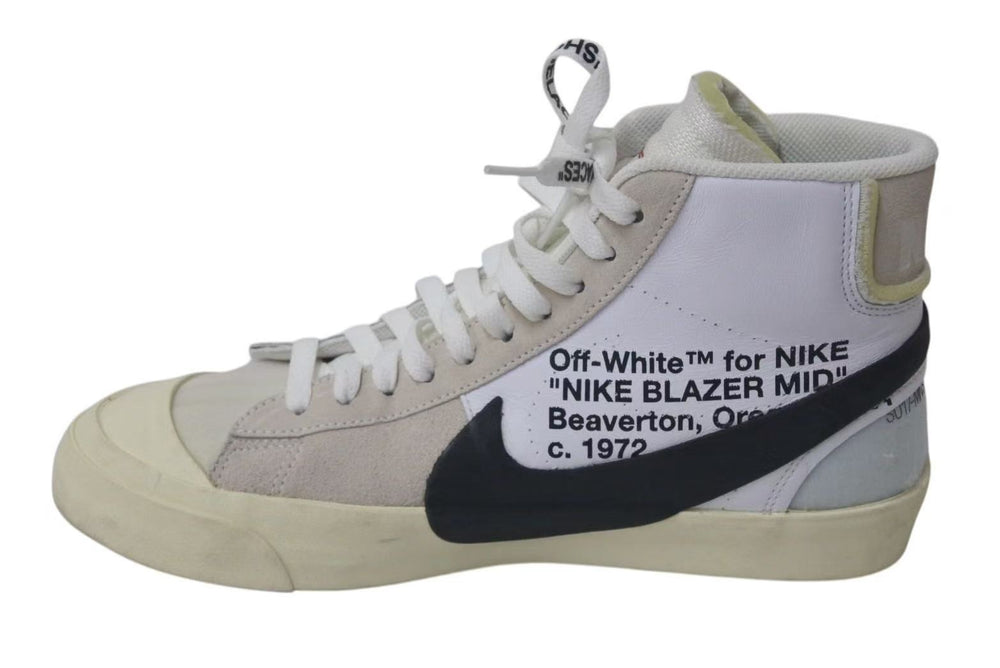 NIKE OFF-WHITE Nike Off-White Blazer THE 10 BLAZER MID Sneakers White Black AA3832-100 Good Condition Used 4c074581