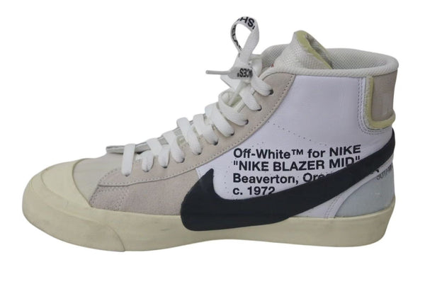 NIKE OFF-WHITE Nike Off-White Blazer THE 10 BLAZER MID Sneakers White Black AA3832-100 Good Condition Used 4c074581