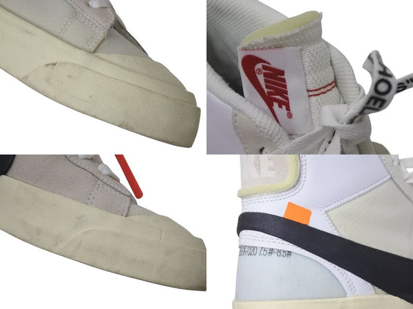 NIKE OFF-WHITE Nike Off-White Blazer THE 10 BLAZER MID Sneakers White Black AA3832-100 Good Condition Used 4c074581