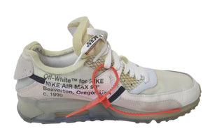 NIKE x OFF-WHITE ナイキｘオフホワイト ザテン エアマックス90 AA7293-100 ホワイト サイズ25cm 美品 中古 4c074584