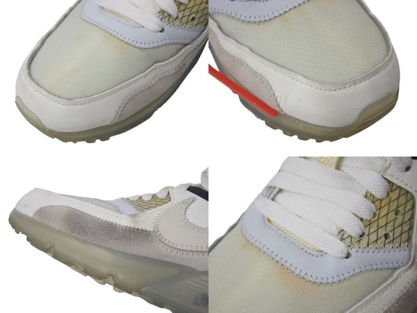 NIKE x OFF-WHITE ナイキｘオフホワイト ザテン エアマックス90 AA7293-100 ホワイト サイズ25cm 美品 中古 4c074584