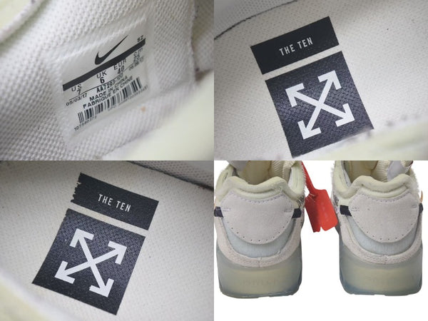 NIKE x OFF-WHITE ナイキｘオフホワイト ザテン エアマックス90 AA7293-100 ホワイト サイズ25cm 美品 中古 4c074584