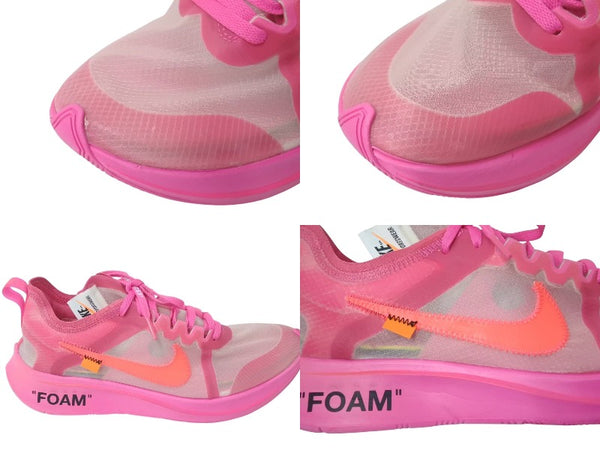 極美品 NIKE OFF-WHITE ナイキ オフホワイト ズームフライ THE 10 ZOOM FLY SP ピンク 26cm AJ4588-600 中古 4c074586