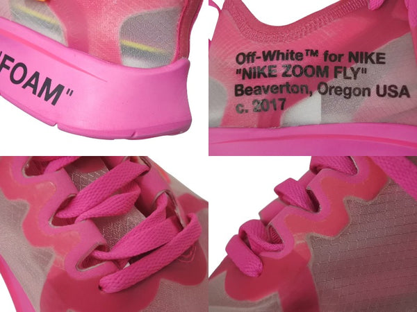 極美品 NIKE OFF-WHITE ナイキ オフホワイト ズームフライ THE 10 ZOOM FLY SP ピンク 26cm AJ4588-600 中古 4c074586