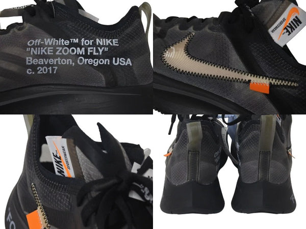 NIKE x OFF-WHITE Nike x Off-White ZOOM FLY SNEAKER Zoom Fly Sneakers Black AJ4588-001 Good Condition Used 4c074588