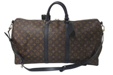 Load image into Gallery viewer, 極美品 LOUIS VUITTON ルイヴィトン キーポルバンドリエール55 ボストンバッグ M56714 モノグラムマカサー ブラック 中古 4c074592