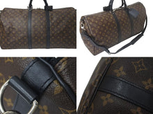 Load image into Gallery viewer, 極美品 LOUIS VUITTON ルイヴィトン キーポルバンドリエール55 ボストンバッグ M56714 モノグラムマカサー ブラック 中古 4c074592