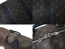 Load image into Gallery viewer, 極美品 LOUIS VUITTON ルイヴィトン キーポルバンドリエール55 ボストンバッグ M56714 モノグラムマカサー ブラック 中古 4c074592