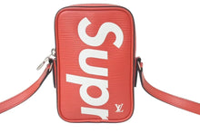 画像をギャラリービューアに読み込む, LOUIS VUITTON ルイヴィトン SUPREME シュプリーム ダヌーブPPM ショルダーバッグ M53434 レッド ホワイト 美品 中古 4c074597