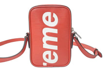 画像をギャラリービューアに読み込む, LOUIS VUITTON ルイヴィトン SUPREME シュプリーム ダヌーブPPM ショルダーバッグ M53434 レッド ホワイト 美品 中古 4c074597