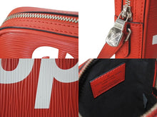 画像をギャラリービューアに読み込む, LOUIS VUITTON ルイヴィトン SUPREME シュプリーム ダヌーブPPM ショルダーバッグ M53434 レッド ホワイト 美品 中古 4c074597