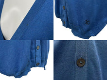 画像をギャラリービューアに読み込む, LOUIS VUITTON ルイヴィトン シルクカシミヤ混 コットンカーディガン ブルー サイズL RM171Q MM5 HAN49W 美品 中古 4c074617
