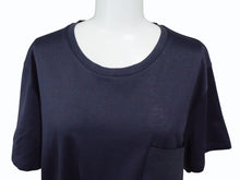 画像をギャラリービューアに読み込む, Berluti ベルルッティ 半袖Tシャツ 134178 サイズL カリグラフィーデザイン レザーポケット コットン ネイビー 美品 中古 4c074625