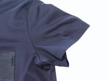 画像をギャラリービューアに読み込む, Berluti ベルルッティ 半袖Tシャツ 134178 サイズL カリグラフィーデザイン レザーポケット コットン ネイビー 美品 中古 4c074625