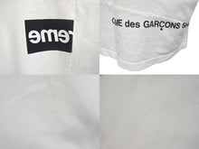 Load image into Gallery viewer, Supreme × Comme des Garcons SHIRT シュプリーム コムデギャルソン シャツ 18AW スプリット ボックス ロゴ 半袖Ｔシャツ ホワイト サイズXL 美品 中古 4c074644