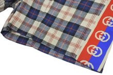 Load image into Gallery viewer, 極美品 GUCCI グッチ サイドライン チェックリネン コットンショーツ コットン 麻 リネン レッド ブルー ベージュ サイズ48 中古 4c074671