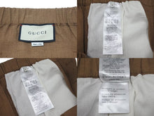 画像をギャラリービューアに読み込む, 極美品 GUCCI グッチ ハーフパンツ ショーツ 623078 Z403L レーヨン リネン イタリア製 ブラウン ゴールド金具 サイズ48 中古 4c074677