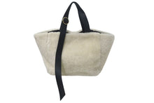 画像をギャラリービューアに読み込む, ADORE アドーア ファー トートバッグ ハンドバッグ ファー レザー ホワイト ブラック ゴールド金具 美品 中古 4c074720