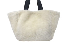 画像をギャラリービューアに読み込む, ADORE アドーア ファー トートバッグ ハンドバッグ ファー レザー ホワイト ブラック ゴールド金具 美品 中古 4c074720