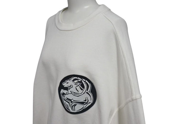 極美品 JIL SANDER ジルサンダー Zodiac Sweatshirt ゾディアック スウェットシャツ J21GU0004 サイズL カプリコーン ホワイト 中古 4c074731