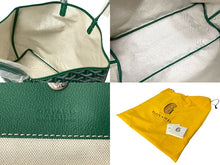 画像をギャラリービューアに読み込む, 新品未使用 GOYARD ゴヤール サンルイPM バッグ トートバッグ STLOUIPMLTY09CL09P PVC レザー ヘリンボーン グリーン 中古 4c074785