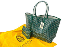 画像をギャラリービューアに読み込む, 新品未使用 GOYARD ゴヤール サンルイPM バッグ トートバッグ STLOUIPMLTY09CL09P PVC レザー ヘリンボーン グリーン 中古 4c074785