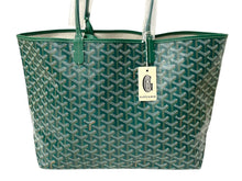 画像をギャラリービューアに読み込む, 新品未使用 GOYARD ゴヤール サンルイPM バッグ トートバッグ STLOUIPMLTY09CL09P PVC レザー ヘリンボーン グリーン 中古 4c074785