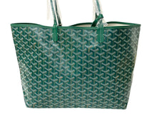 画像をギャラリービューアに読み込む, 新品未使用 GOYARD ゴヤール サンルイPM バッグ トートバッグ STLOUIPMLTY09CL09P PVC レザー ヘリンボーン グリーン 中古 4c074785